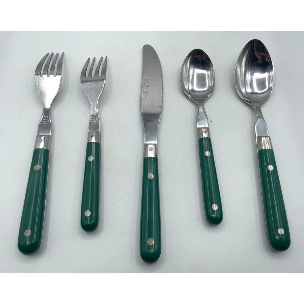 5-Pieces Washington Forge Mardi Gras Stainless Flatware Hunter Green